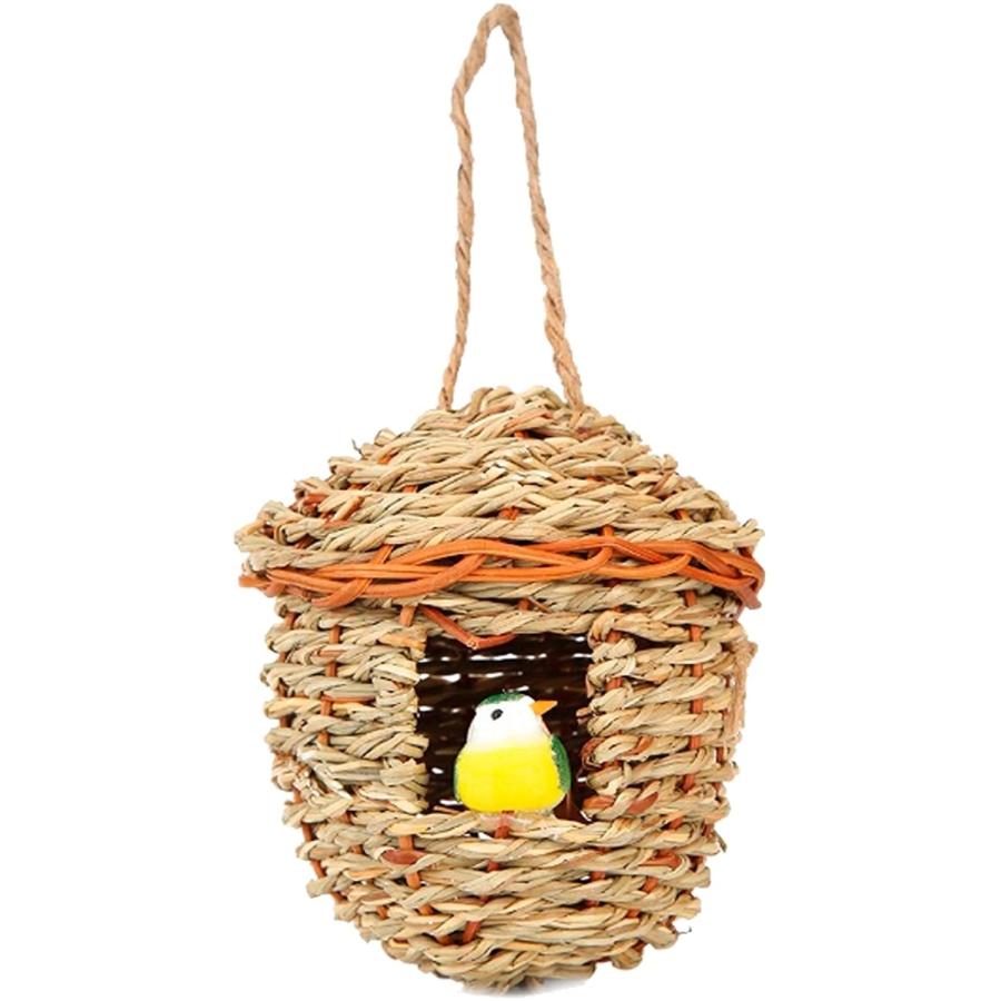 野鳥巣箱 屋外 バードハウス 吊り下げ 鳥の巣 庭 天然 わら編み ガーデンアクセサリー B ホリック Paypayモール店 通販 Paypayモール