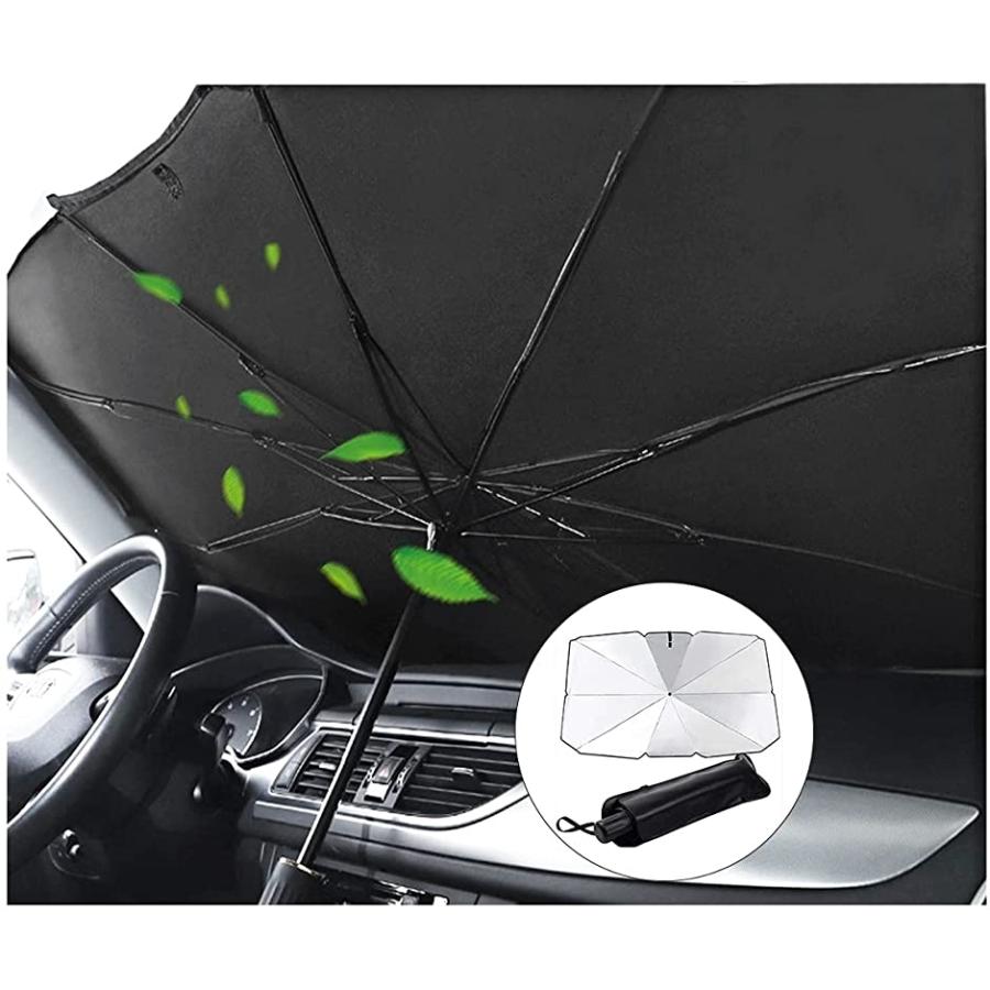 車用 サンシェード 車用パラソル 傘 フロント 遮光 遮熱 放熱効果倍増 中大型suv Mpv適用 収納ポーチ付き 125x65cm ホリック Paypayモール店 通販 Paypayモール