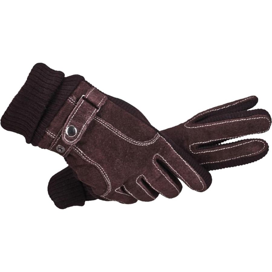 手袋 メンズ 裏起毛 防寒 レザー スエード スマホ 対応 滑り止め グローブ Typea ブラウン Free Size 最高