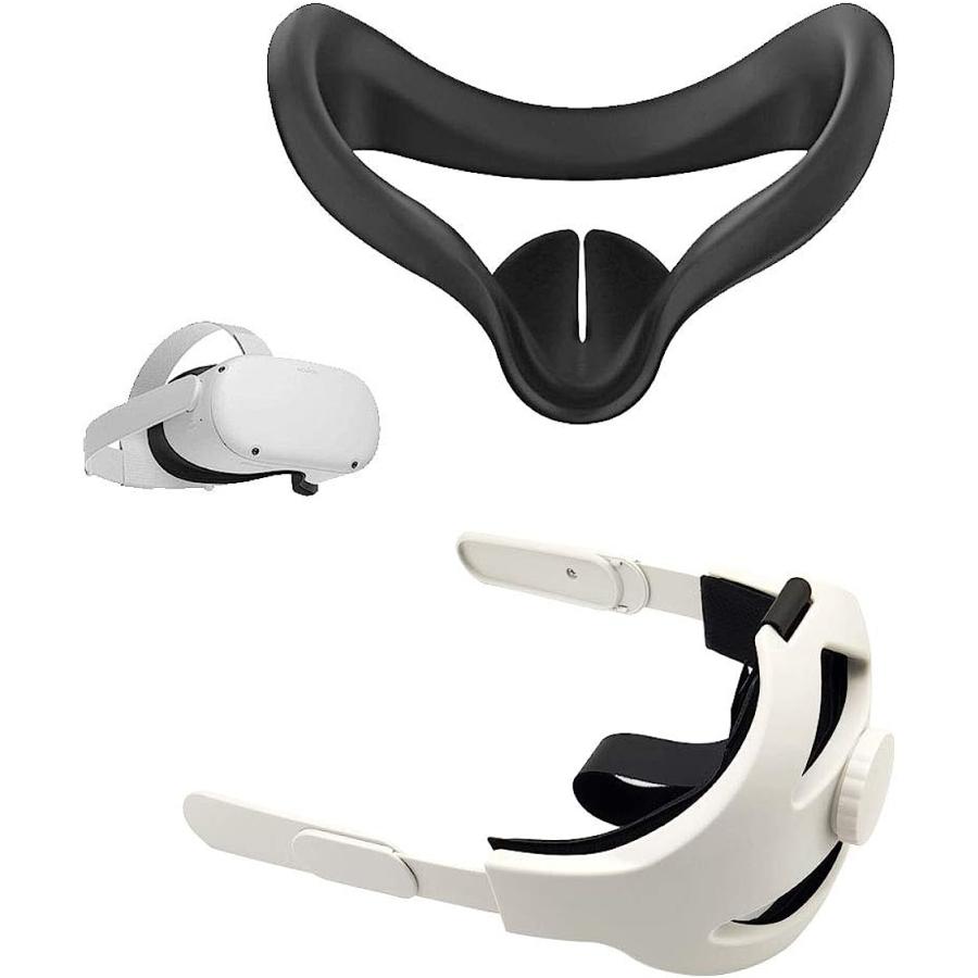2点セットoculus Quest 2対応 フェイスマスク 光漏れを軽減 汚れ防止 防汗 調節可能なヘッドストラップ 2点セットoq2 華麗