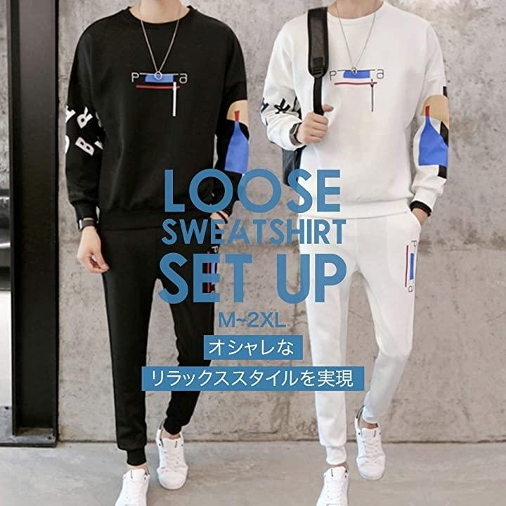 スウェットセットアップ 上下 ルーズ ラフ ジャージ カジュアル かっこいい メンズ ブラック M ホリック Paypayモール店 通販 Paypayモール