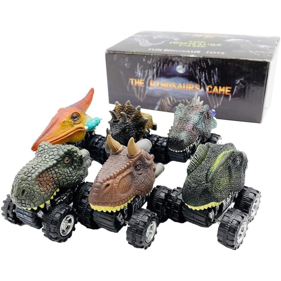 恐竜 おもちゃ フィギュア ミニカー 6個セット ティラノサウルス 子供 誕生日
