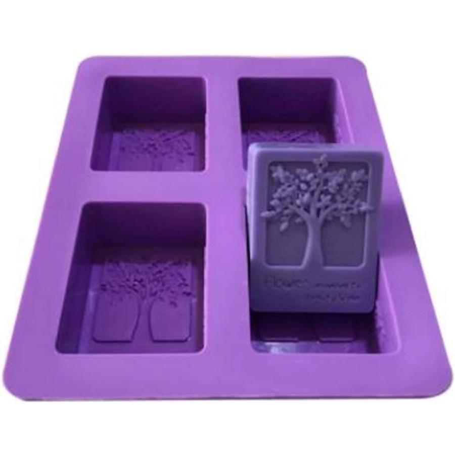 長方形 生命ツリー柄 シリコンモールド 手作り 石鹸 4個 キャンドル レジン ソープ型 抜き型 紫 19 5x16x3 1cm 紫 ホリック Paypayモール店 通販 Paypayモール