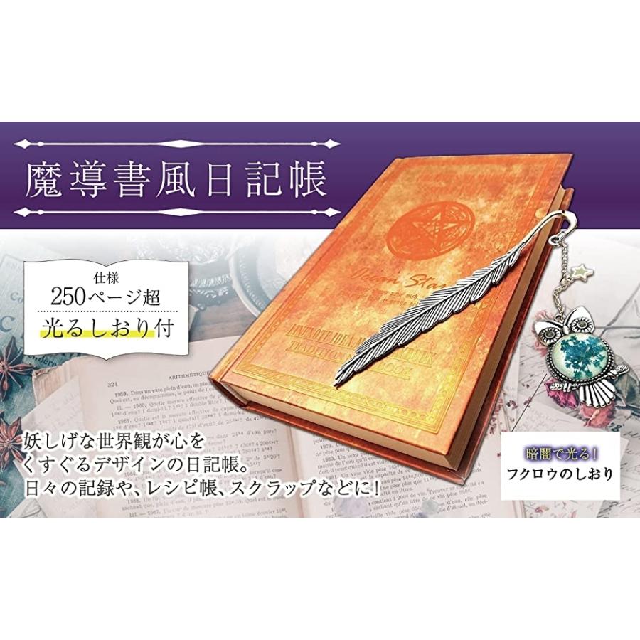 魔導書風 日記帳 罫線付き 光るしおり付き 五芒星 魔法書 スピード発送 ホリック Paypayモール店 通販 Paypayモール