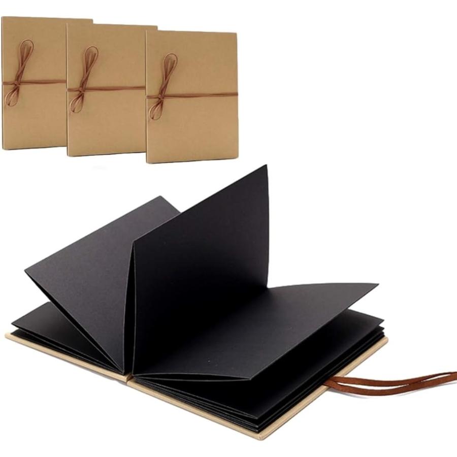 手作りアルバム 2冊 3冊セット アコーディオン式 誕生日 台紙 スクラップブック すくらっぷブック ブラック 3冊セット ホリック Paypayモール店 通販 Paypayモール