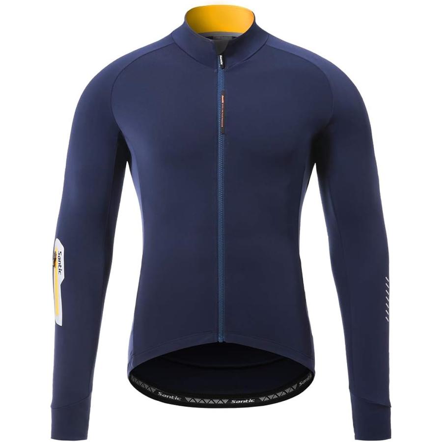 メンズ サイクルジャージ サイクルジャケット サイクルウェア 自転車 秋冬 長袖 裏起毛 防風 ブルー L 素晴らしい品質