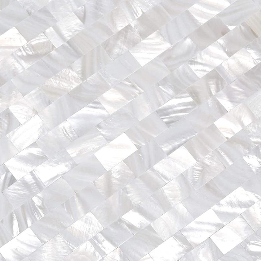 天然シェルモザイクタイル 貝殻タイルシール 防水耐熱タイルシート 壁紙シール Diy内装壁タイル 台所用 Premium Whiteb スピード発送 ホリック 通販 Paypayモール