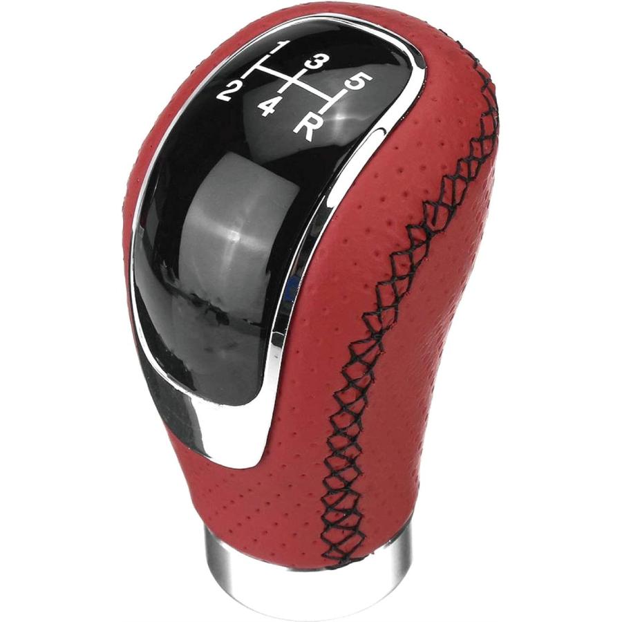 超歓迎 Morytrade シフトノブ 5速 Mt レザー 汎用 ギア シフトチェンジ アタッチメント付き 赤 黒ステッチ 在庫一掃 Turningheadskennel Com