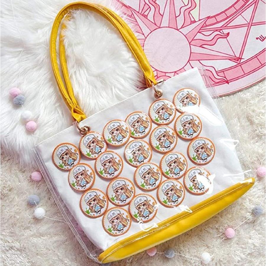缶バッジカバー 収納 痛バッグ 推しキャラ グッズ 57mm用 40枚セット(57mm用 40枚セット)|horikku|03