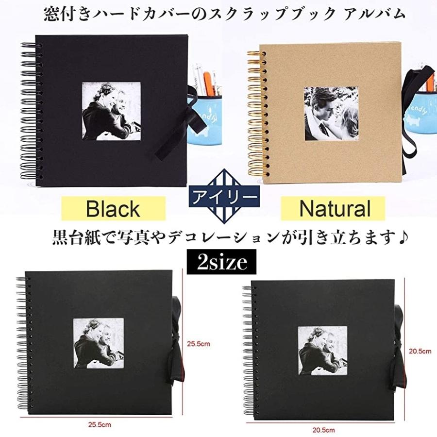 手作りアルバム 台紙 黒 スクラップブック 正方形 フォトアルバム 黒台紙 ブラック リング 希少 5cm X