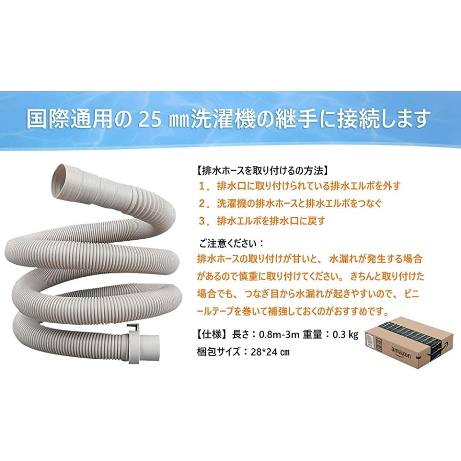 自動洗濯機排水ホース 自動排水 抗菌 防臭 抜け防止 水漏れ防止 1m ホリック Paypayモール店 通販 Paypayモール