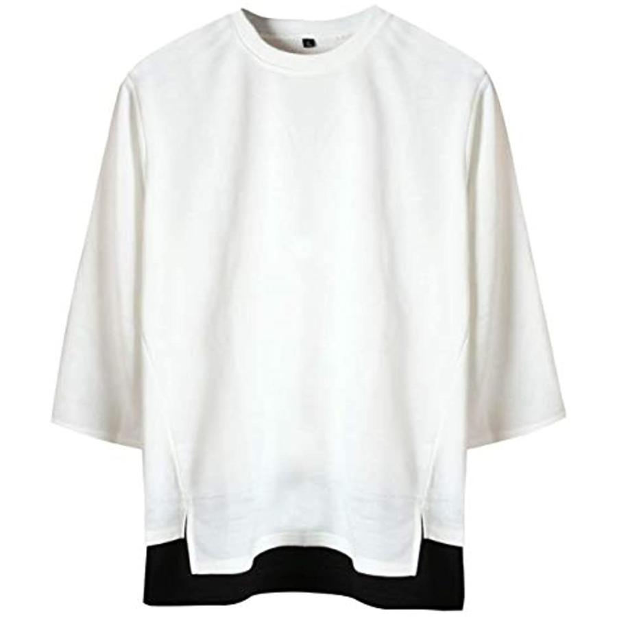 カットソー トップス 7分袖 レイヤード風 Tシャツ 薄手 スウェット 無地 切替 メンズ スエット 服 ふく ホワイト 03 Xl 2b81sl35v0 ホリックワークショップ 通販 Yahoo ショッピング