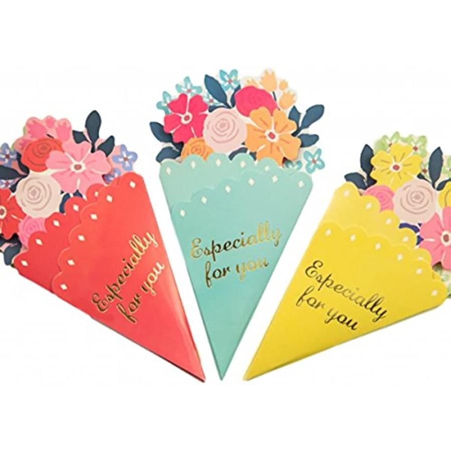 かわいい 花束型 お祝い メッセージカード 3色組 誕生日 Birthday 母の日 3色組 ピンク ブルー イエロー 2b01k4fo ホリックワークショップ 通販 Yahoo ショッピング