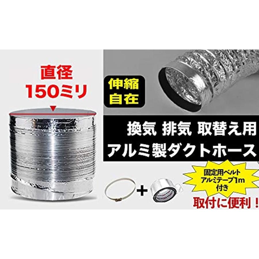 A Stool 換気用ダクトホース 排気 送風機用 蛇腹ダクト 取付金具 ステンレス製 ホースバンド アルミテープ 1 5メートル ホリック Paypayモール店 通販 Paypayモール