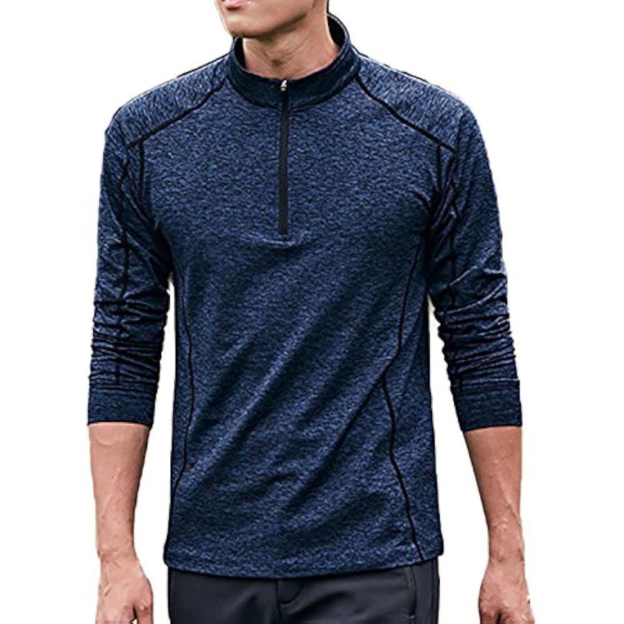 メンズ ハーフジップ トレッキング シャツ 吸汗 速乾 ドライ 長袖 ネイビー Xxxxx Large ホリック Paypayモール店 通販 Paypayモール