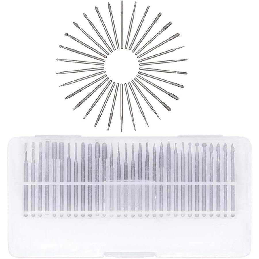 リューター ビット ダイヤモンドビット ミニルーター 2.35mm軸 30本入り( シルバー,  2.35mm) の商品画像