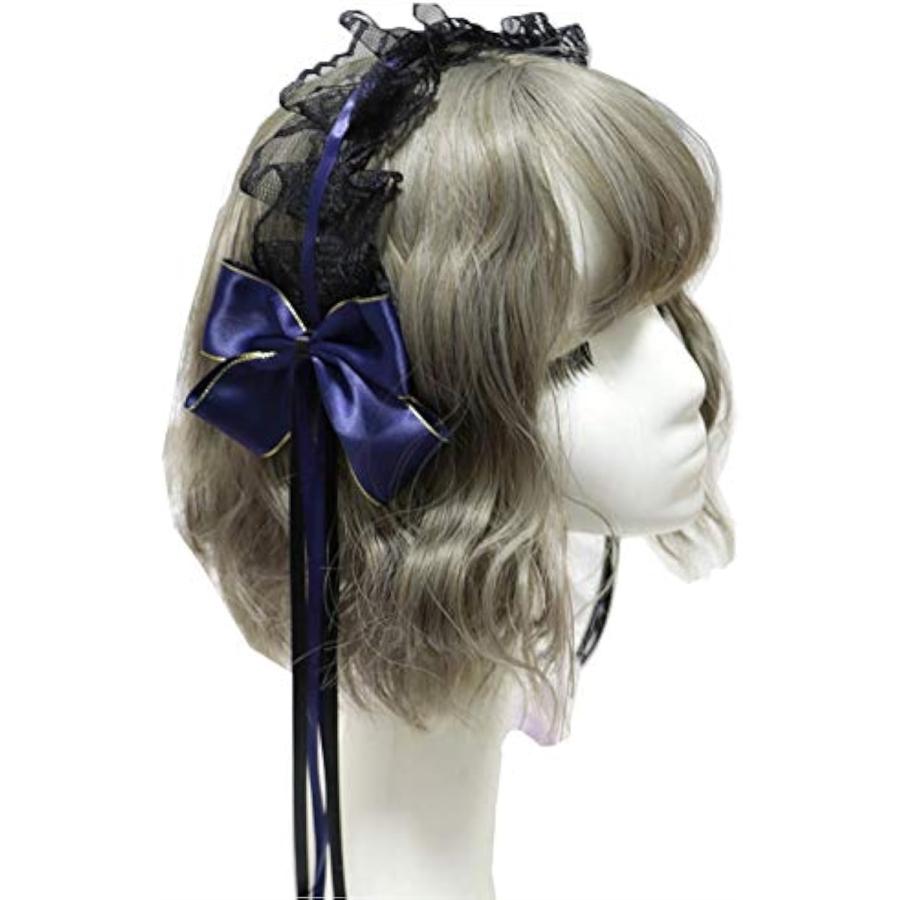 カチューシャ リボン ヘッドドレス 髪飾り ゴスロリ レース ヘアアクセサリー ネイビー 2b8gtihsyp スピード発送 ホリック 通販 Yahoo ショッピング