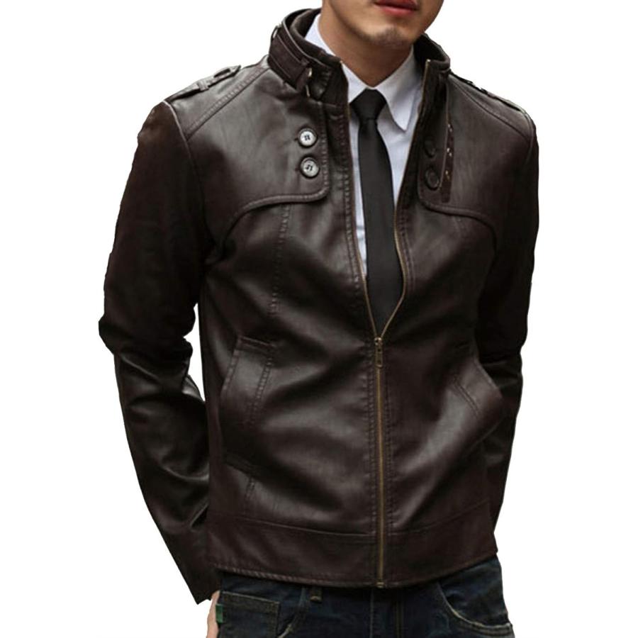 ライダース ジャケット シングル ビンテージ レザー メンズ 服 ダークブラウン L ホリック Paypayモール店 通販 Paypayモール