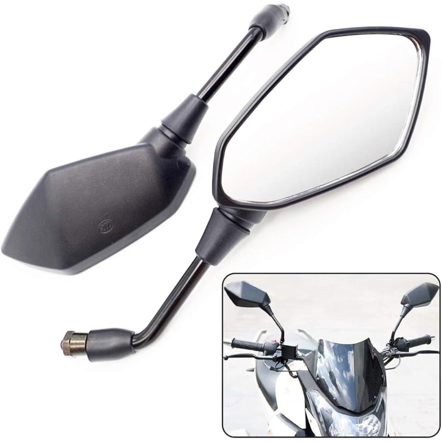 バイク用 ポリゴン ミラー 左右 2本 セット 汎用 タイプ カスタム シンプル 8mm 大きい ブラック スピード発送 ホリック Paypayモール店 通販 Paypayモール