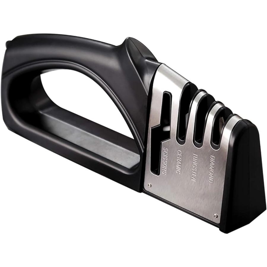包丁研ぎ器 ハサミとぎ器 シャープナー 砥石 ナイフ研ぎ はさみ研ぎ 急速に研ぐ 切れ味回復 両刃包丁専用 左右手兼用 ブラック ホリック Paypayモール店 通販 Paypayモール