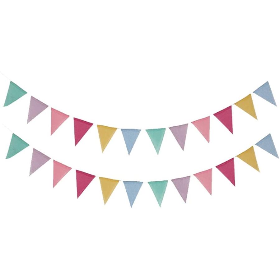 ガーランド フラッグ フラッグガーランド 三角旗 麻 リネン 誕生日 飾り 飾りつけ 2本 セット フラッグスタイル 2本セット スピード発送 ホリック 通販 Paypayモール
