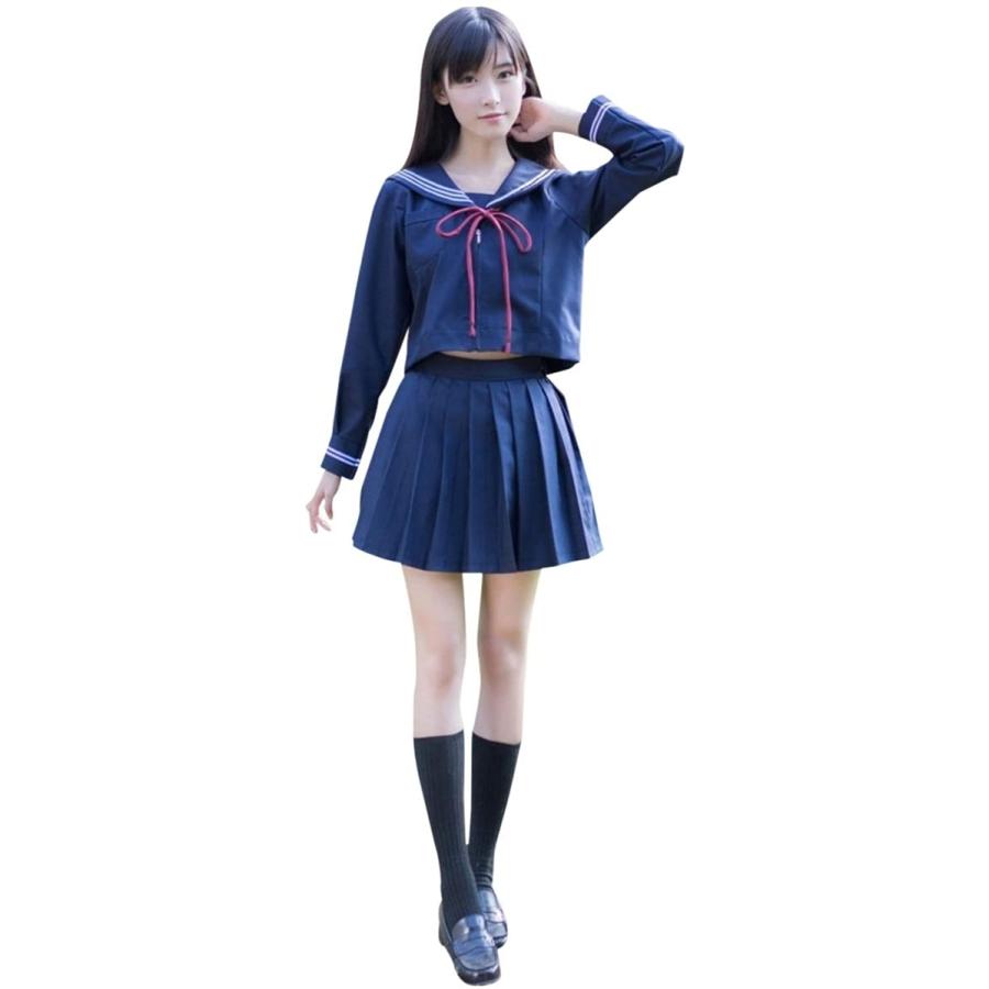 限定タイムセール セーラー服 コスプレ 長袖 スカート セット 紐タイ 女子高生 Jk イベント コスチューム E508 ネイビー Xl Riosmauricio Com