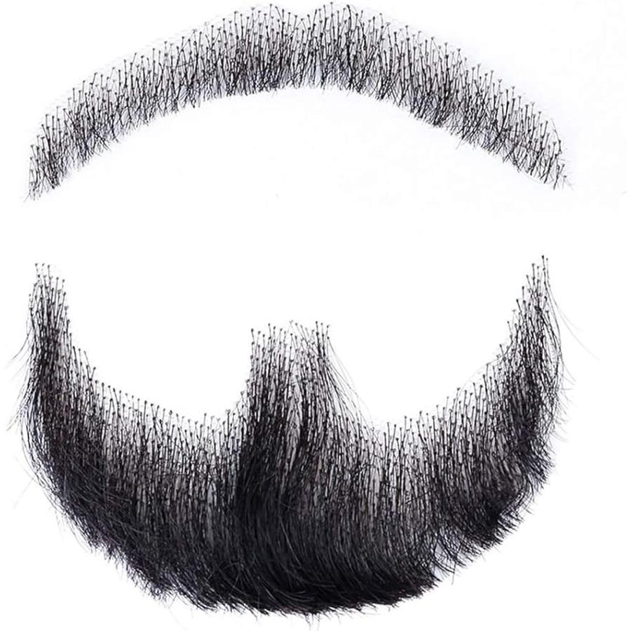 付け髭 ひげ 口髭 高級品 人毛 髪製髭 ウィッグ 1枚 手作り本物