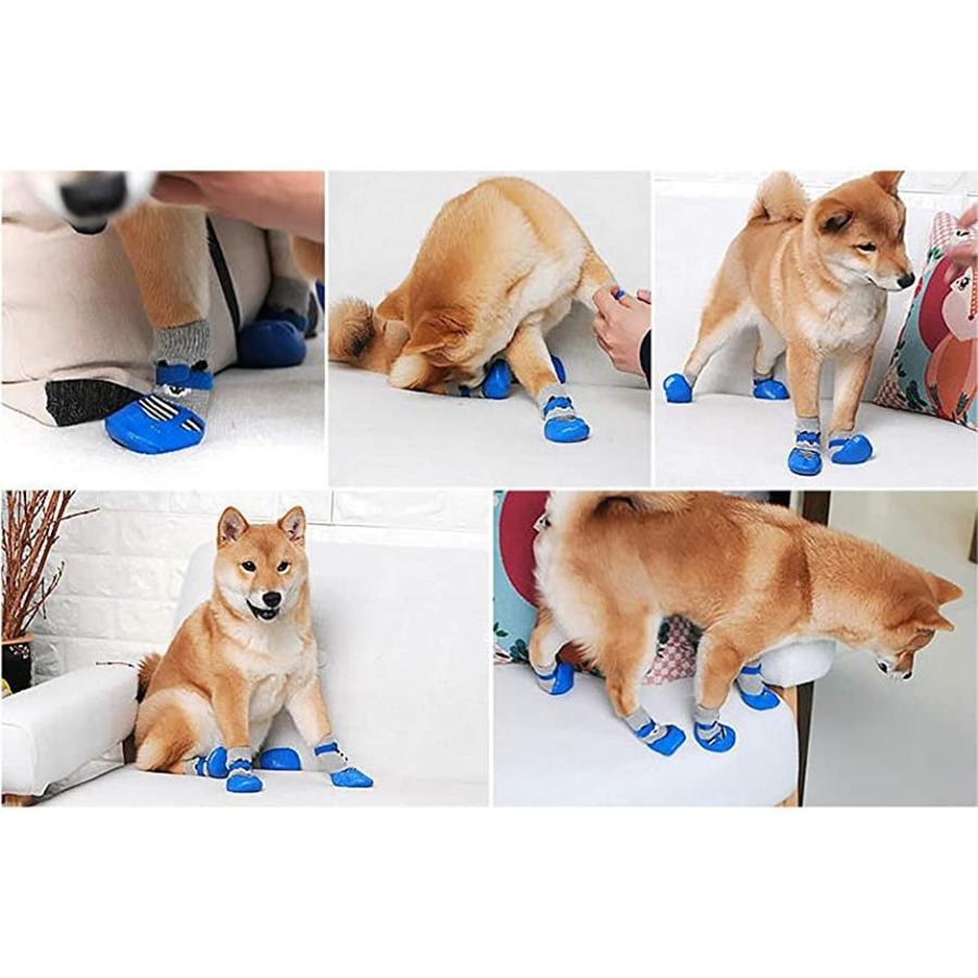 超話題新作 犬用ソックス 靴下 滑り止め マジックテープ付き 熊 ４個セット ブラック S 1 680円 Aynaelda Com