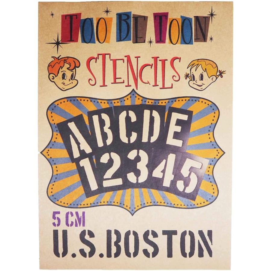 倉庫 ステンシルシート ア ルファベット大文字 数字セット U S Boston Ssbtcm 黒 5cm 与え