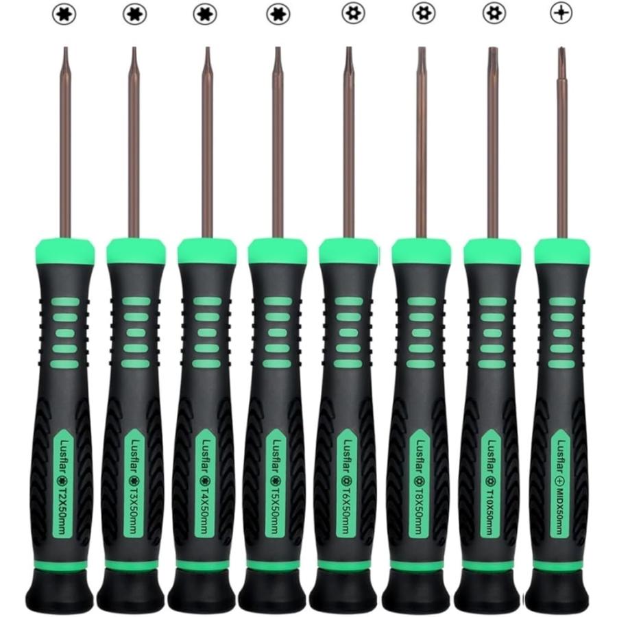 トルクスドライバーセット 星型ドライバー T2 T3 T4 T5 T6 T8 T10 MID 磁石付き 精密ドライバー(グリーン) の商品画像
