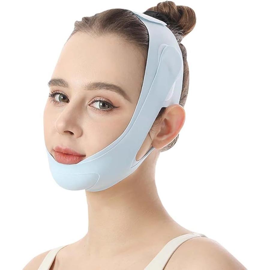 小顔ベルト フェイスベルト 小顔マスク 小顔バンド サウナマスク 肌感覚顔用ベルト Vライン 男女兼用 ブルー MDM(ブルー) の商品画像