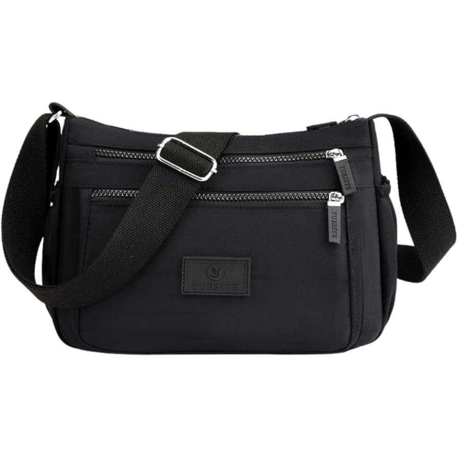 ショルダーバッグ レディース 軽量 斜めがけ 肩掛けバッグ カバン (ブラック)