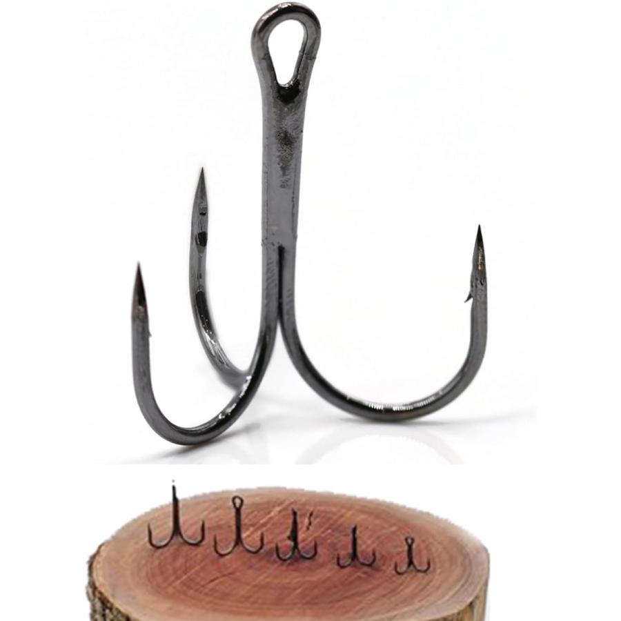 【互換品】 トレブルフック トリプルフック ニッケルメッキ ブラック ジギング メタルジグ 炭素鋼 アジング ショアジギング (シルバー)