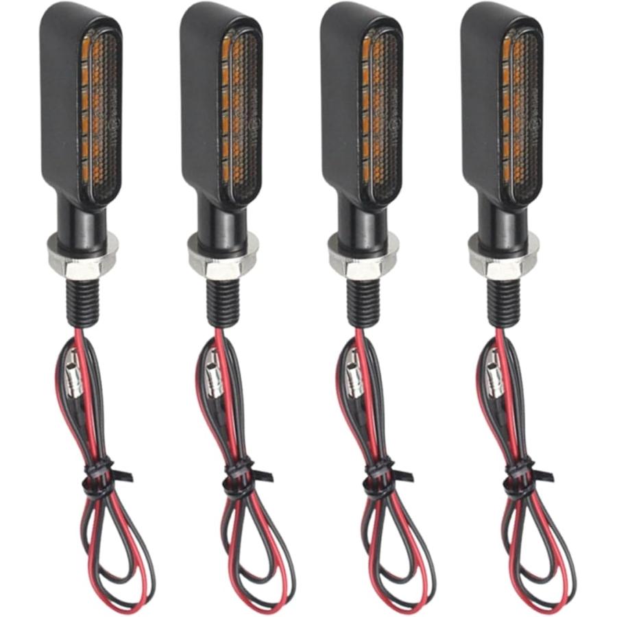 バイク ウインカー LED ウィンカー オートバイ 小型 高視認 高輝度 安全 8M スモーク アンバー 汎用 12V(6発x4個) の商品画像
