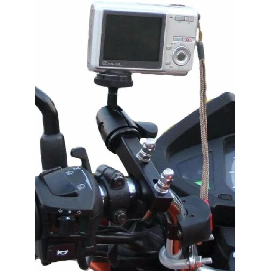 バイクカメラマウント カメラホルダー 品質保証 自転車 出群 ハンドルブラケット ドライブレコーダーやナビの車載固定にも使えます がっちり固定