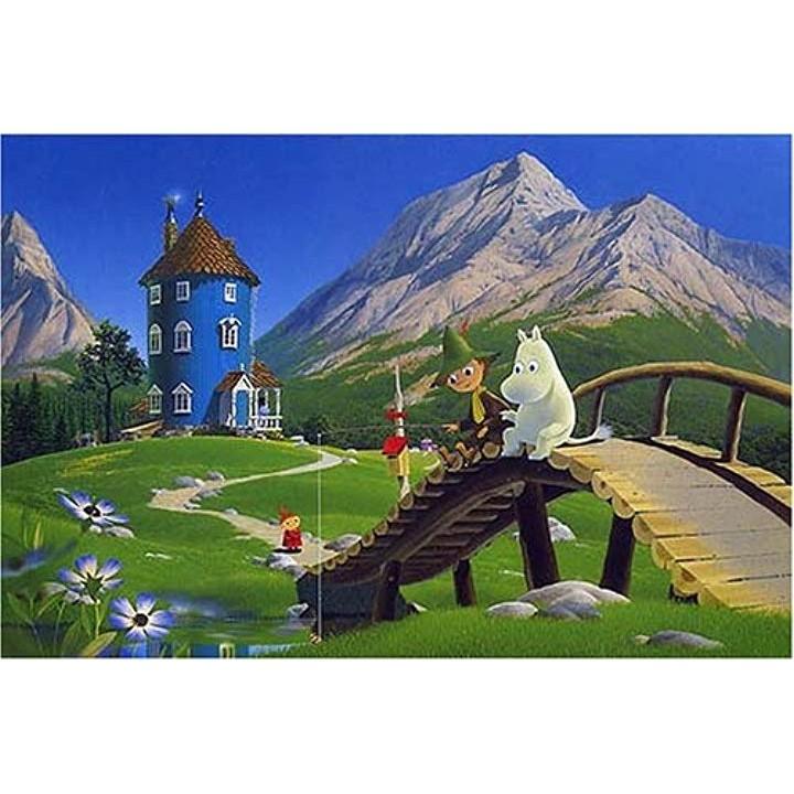 ムーミン 小川のせせらぎ ジグソーパズル 1000ピース 完成品 廃盤