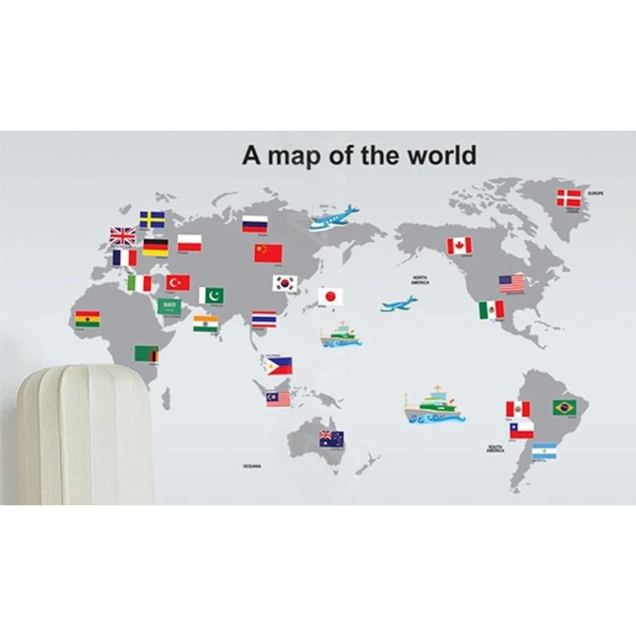 超歓迎された ウォールステッカー 世界地図 国旗 仕上 100 X 60 Mdm 03 世界地図 50x70cm 仕 Supplystudies Com
