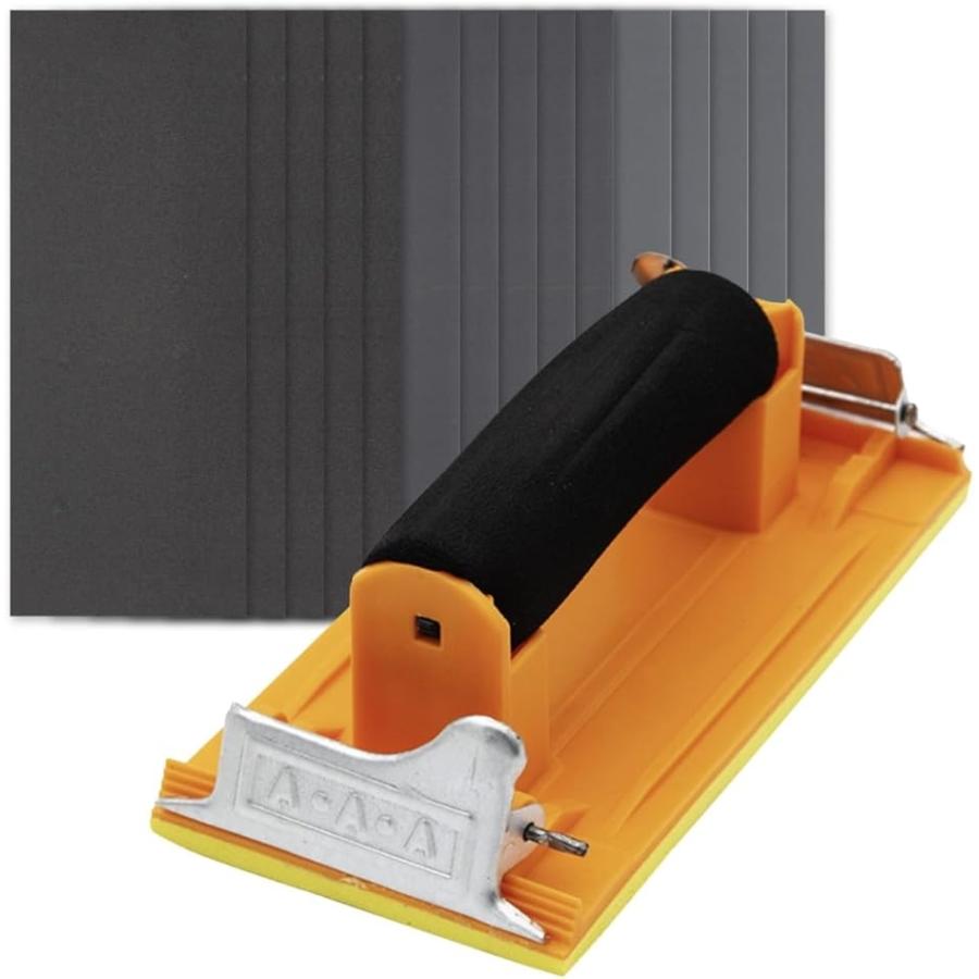 ハンドサンダー サンドペーパーセット 紙やすり かみやすりセット ホルダー 本体+紙やすり15枚セット の商品画像