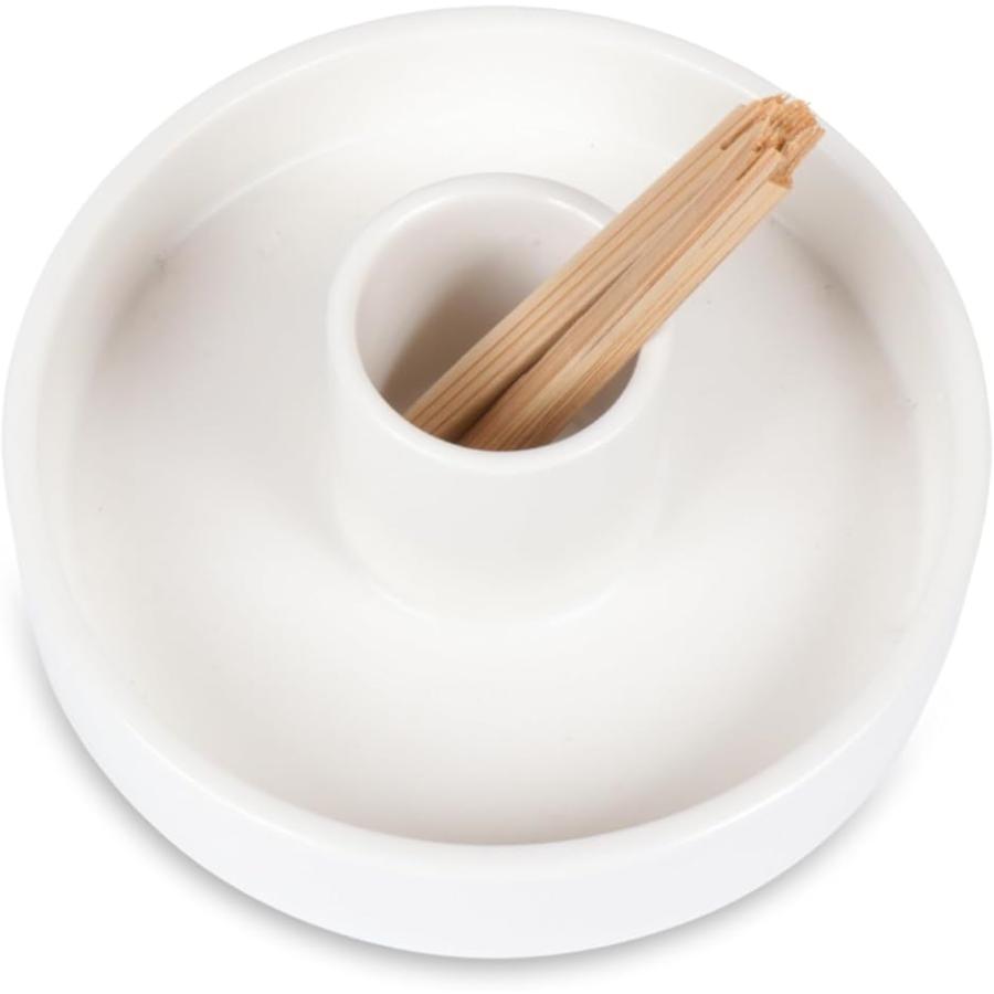 パロサント お香 受け皿 浄化皿 香炉 パロサントスティック おしゃれ 耐熱 陶器 丸(ホワイト1) の商品画像