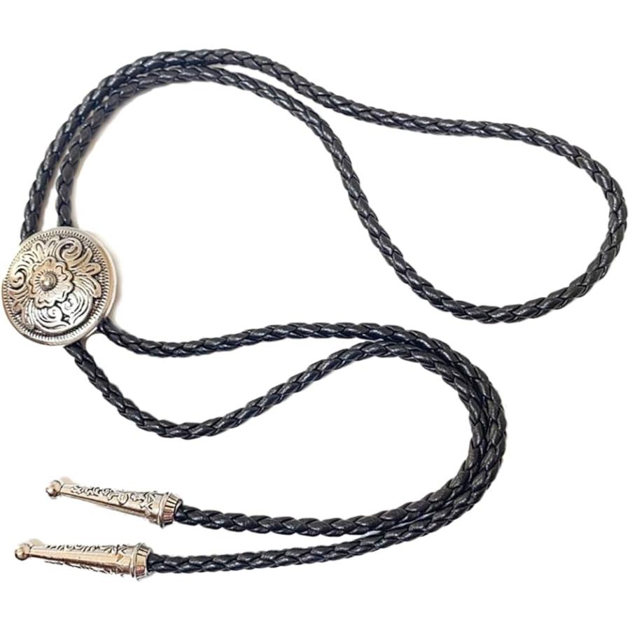 ポロタイ ボロタイ ループタイ メンズ レディース アクセサリー おしゃれ コーデ (11唐草丸銀シルバー 普通)