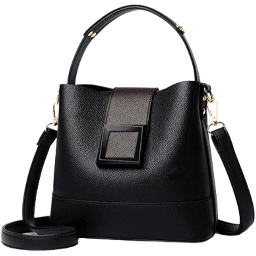 ショルダーバッグ カバン レディース 縦型 ハンドバッグ レディースバッグ クロコダイル風 大容量 2way 女性 (ブラック)