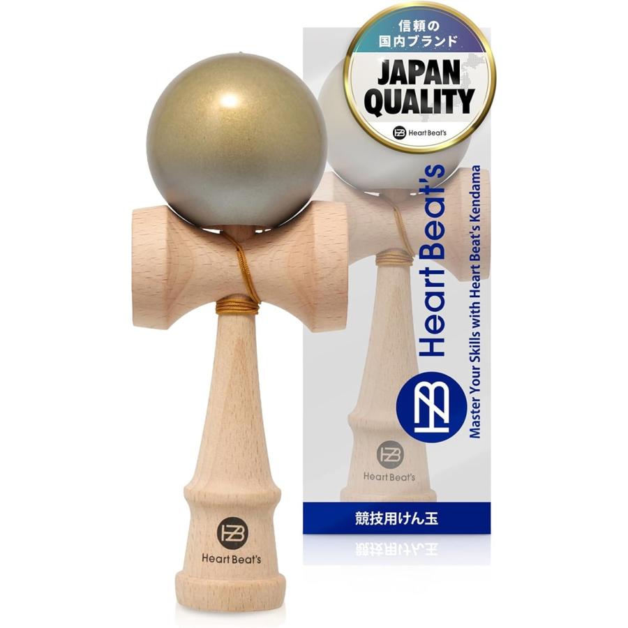 モダンなメタリックカラー 競技用けん玉 剣玉 けんだま Kendama 民芸品 メタリック塗装 ツートン Heart (ゴールド)（Yahoo!・スピード発送 ホリック）