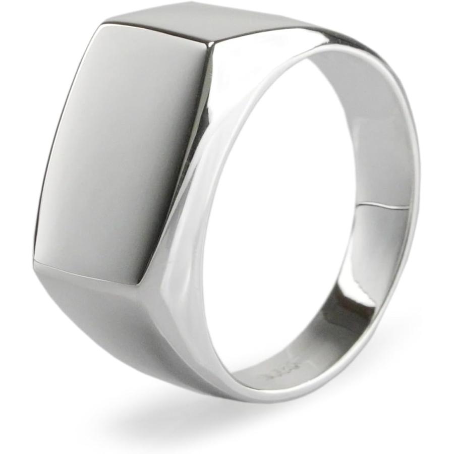 sv925 印台 リング メンズ シルバー 指輪 シグネットリング スターリングシルバー シルバーリング レディース (シルバー)