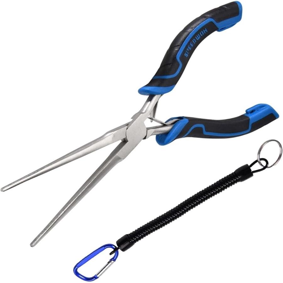 先細ラジオペンチ ロング 先細ペンチ 手芸 先細プライヤー 先細リードペンチ ニードルノーズプライヤー 板バネ付(ブルー ＆ ブラック)｜スピード発送 ホリック