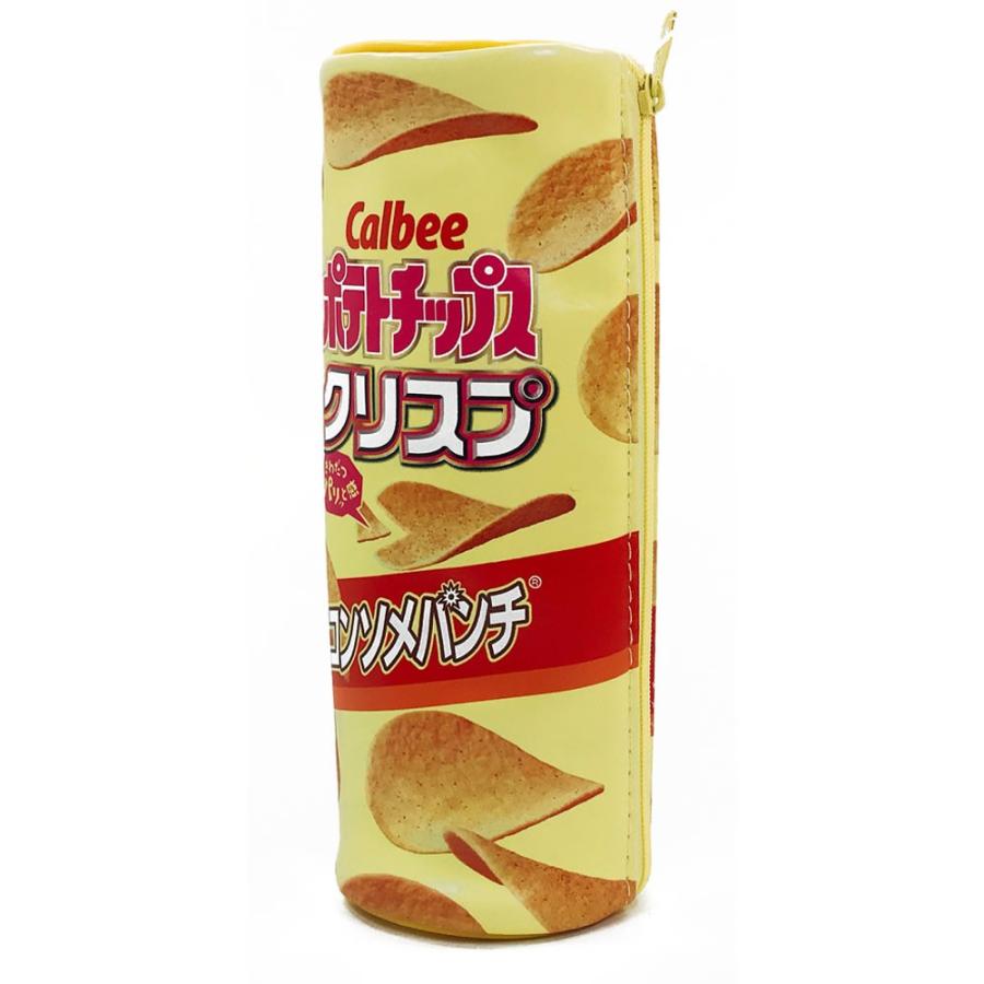 筒型ペンポーチ カルビー ポテトチップススクリスプ コンソメパンチ サカモト Calbee おやつマーケットペンケース 筆入れ 筆箱 堀萬昭堂 ヤフー店 通販 Yahoo ショッピング