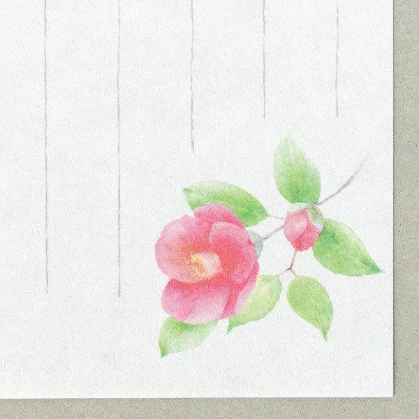 一筆箋 冬柄 冬一集 赤椿 5 24枚入り 便箋 縦罫 越前産鳥の子紙使用 Nb エヌビー 堀萬昭堂 ヤフー店 通販 Yahoo ショッピング