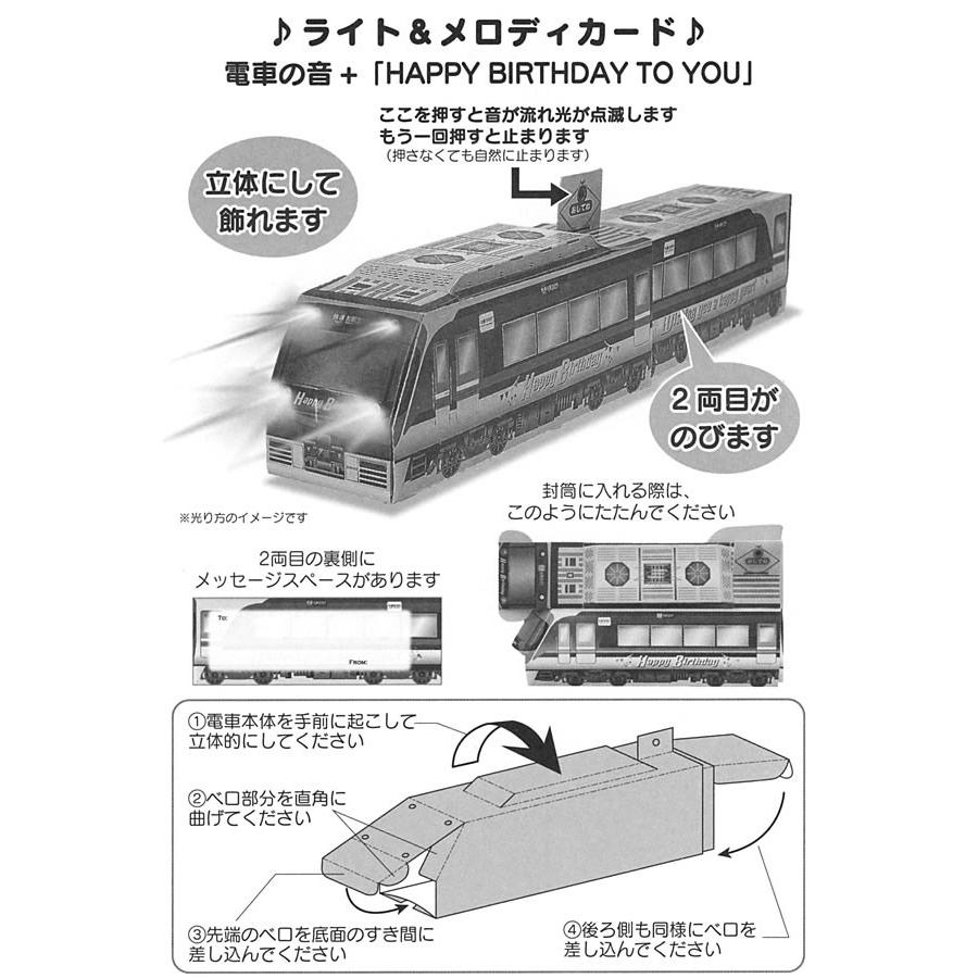 バースデーカード メロディカード 電車 青 P103 サンリオ 立てて飾れる誕生日カード 立体カード Birthday Card お誕生お祝い P103 堀萬昭堂 ヤフー店 通販 Yahoo ショッピング