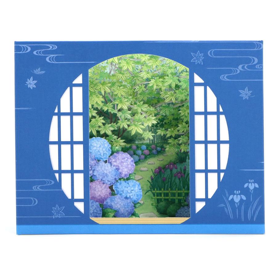 グリーティングカード 多目的 初夏カード 丸窓アジサイ庭園 P4971 サンリオ 紫陽花 サマーカード 立体カード 多用途 飛び出す カード Saniro P4971 堀萬昭堂 ヤフー店 通販 Yahoo ショッピング