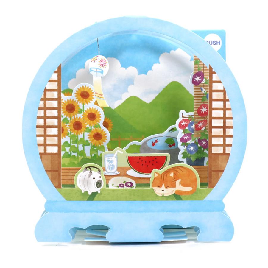 グリーティングカード 多目的 夏カード サウンドオルゴールカード 丸窓に縁側 S4254 電池交換可能 サンリオ 立体カード メロディ ミュージック ポップアッ S4254 堀萬昭堂 ヤフー店 通販 Yahoo ショッピング