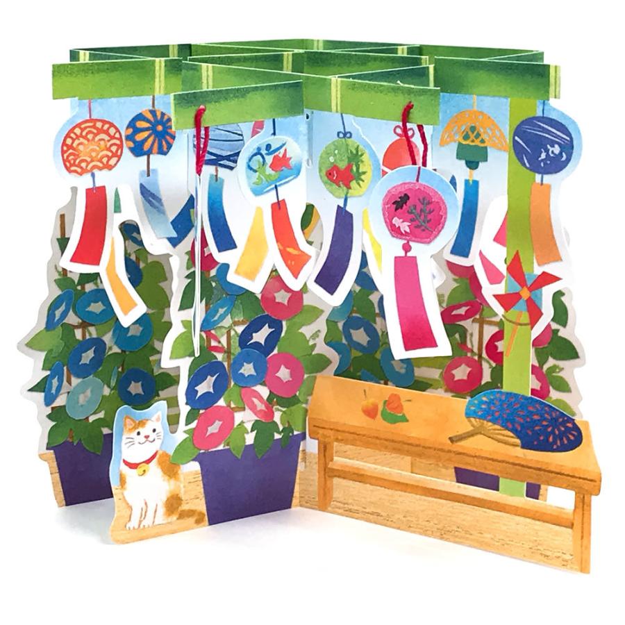 新品未使用 グリーティングカード 多目的 夏 サマー 風鈴と朝顔 Sar 803 4 Hs 14 ホールマーク 多用途 夏カード サマーカード 飛び出す 立体カード Shipsctc Org